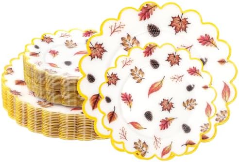 32pcs Thanksgiving Plastic Plates Heavy Duty