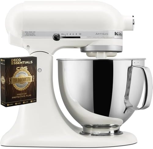 KitchenAid Artisan 5-Quart Tilt-Head Stand Mixer in Porcelain White Bundle