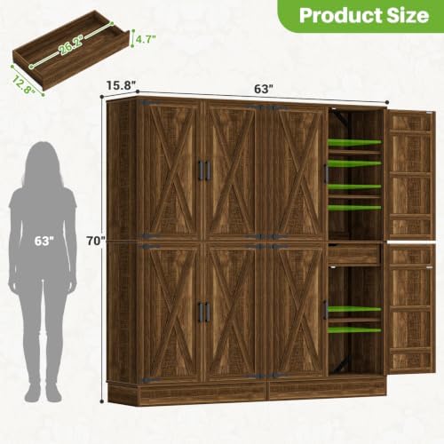 Unikito 71" Tall Kitchen Pantry Storage Cabinet with 2 Built-in Drawers