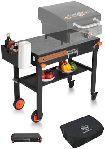 Grill Table with Cover For Blackstone Griddle 22 and 17 Inch