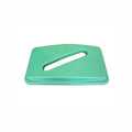 Restaurantware LID ONLY: RW Clean 1 Recycling Can Lid Fits 23 Gallon Trash Can - Slot Opening For Paper Green Plastic Lid For Waste Basket Heavy-Duty Trash Can Sold Separately