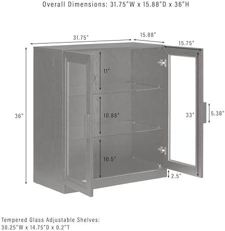 Crosley Furniture Essen Stackable Glass Door Pantry Storage Cabinet