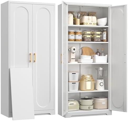 UNICOLY 71" Tall Storage Cabinet, Metal Kitchen Pantry Storage Cabinets