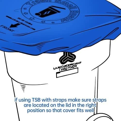 Trash Can Cover, Odor Eliminating Bag with Elastic Rubber Band, Eliminates Odor from Trash, Durable, Effective, Chemicals Free, 32 Gallon Size, 3 Covers