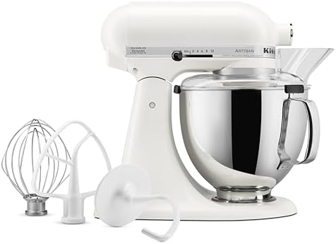 KitchenAid Artisan, 5-Qt Tilt Head Stand Mixer, KSM150PS, Porcelain White