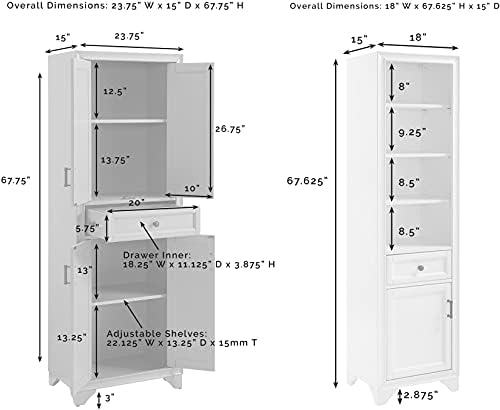 Crosley Furniture Tara 3-Piece Pantry Cabinet Set
