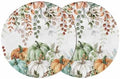 Fall Round Placemats Set of 2 Thanksgiving Autumn Eucalyptus Leaf Place Mats Woven Placemat Sage Green Maple Leaves Pumpkin Circle Braided Table Mat for Kitchen Holiday Party Fall Decor 15 Inch