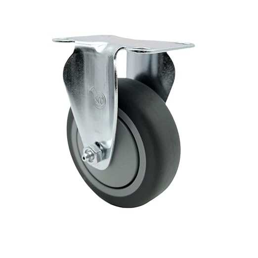 Service Caster Brand Replacement Caster for Uline Caster H-5537R - Rigid Top Plate Caster with 4 Inch Thermoplastic Rubber Wheel - Fits Carts, Dollies and Poly Box Trucks H-3318