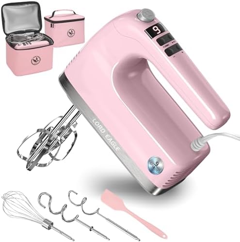 Lord Eagle 9-Speed Digital Hand Mixer Electric Handheld, 500W DC Motor