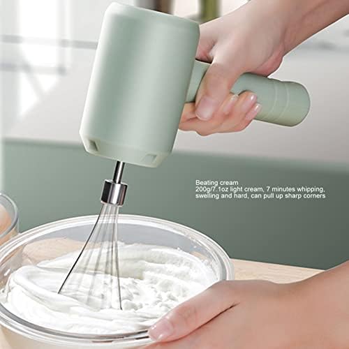 Hztyyier Electric Hand Mixer USB Rechargeable Portable Cordless Handheld Mixer for Baking Cake Egg Cream, Powerful (Light Cyan), Hztyyierdgv90x8nuh-11