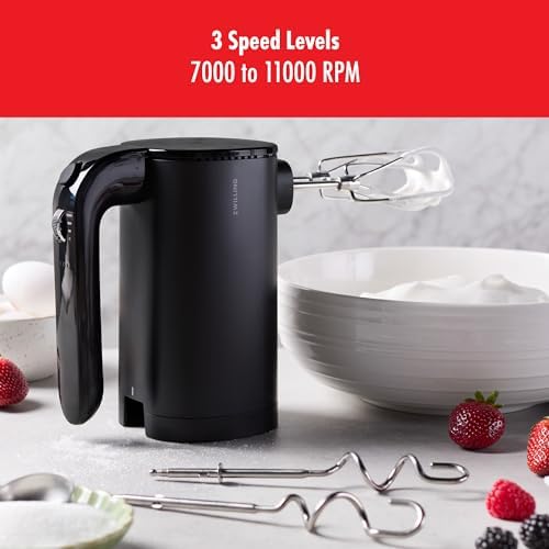 ZWILLING Xtend Cordless Hand Mixer Starter Set – Cordless 3-Speed Hand Mixer with Beaters, Dough Hooks, Battery Pack, Compact Charger, and USB-C Power Bank – Quiet Motor – LED Display