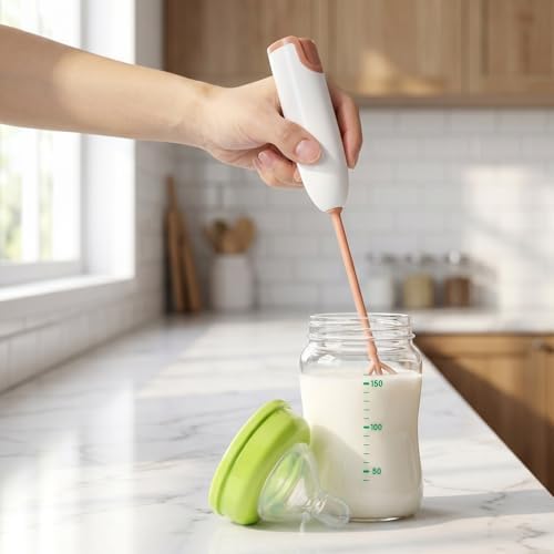 IMIKEYA Handheld Electric Mixer for Formula Milk Powder Stirrer with Extended Handle and Detachable Design Ideal for Versatile Juice and Coffee Mixing