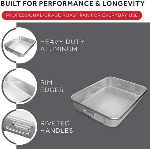 Winco 18" x 24" Aluminum Commercial Roast Pan