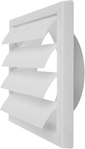Repa Market 6 Inch Vent Cover - White Plastic Shutter Wall Vent Cover - Louvered Vent Cover for Outdoor - Hood Vent, Exhaust Vent for Bathroom, Kitchen, House HVAC Air Duct Vent Cover Outside