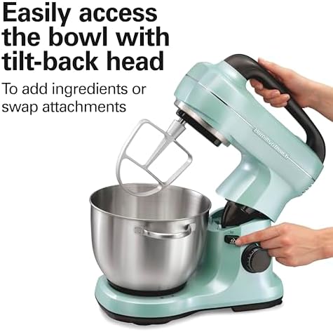 Hamilton Beach 4 Qt Electric Stand Mixer With 7 Speeds, Easy-Carry Handle