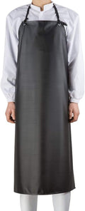 Chemical Resistant Vinyl Apron - Black Plus Size Unisex PVC Aprons for Dishwashing,Dog Grooming,Gardening,Fish Cleaning,Lab Work