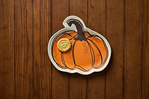 Mud Pie Thanksgiving Melamine Platter; 12 3/4" x 14", Orange