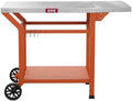 Feasto 43" Lx20 W Grill Table with Folding Side Table & Undershelf, Orange
