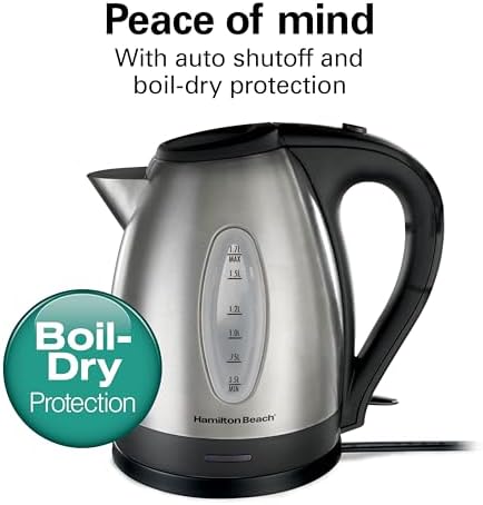 Hamilton Beach 1.7 Liter Electric Tea Kettle, Water Boiler & Heater - Image 3