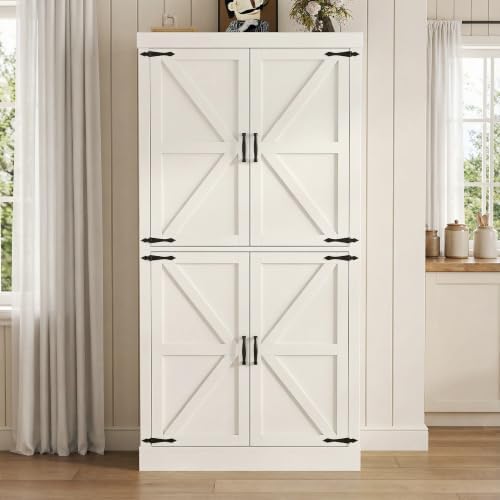 Kitchen Pantry Cabinet, 70" Tall Storage Cabinet with 2 Adjustable Shelves