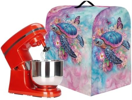 Sea Turtle Stand Mixer Covers Decoration Kitchen Aid Mixer Cover Dust Cover with Pockets and Handle Kitchen Accessories Mixer Covers Hibiscus Butterfly Mixer Cover