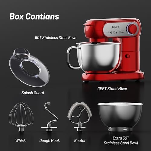 Stand Mixer, 3.5QT&6QT Bowls Mixers Kitchen Electric Stand Mixer Red