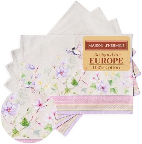 Maison d' Hermine Placemats Set of 4 Reusable 100% Cotton (13"x19")