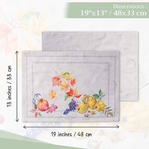 Maison d' Hermine Placemats Set of 4 Reusable 100% Cotton (13"x19")