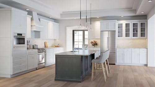Furinno Shaker Wall Kitchen Cabinet, Glass Not Included, 2-Door, White