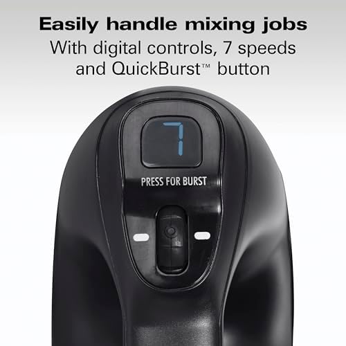 Hamilton Beach Professional 7 Speed Hand Mixer with Easy Clean Beaters, DC Motor, Black, R62663 (Renewed)