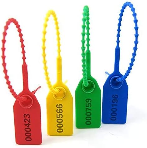1000 Numbered Security Seals for First Aid Kit Plastic Zip Ties Disposable Self Locking Tamper Label for Cloth Fire Extinguisher 250mm (Dark Blue)