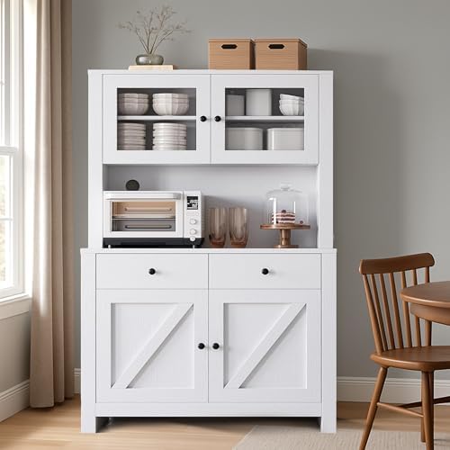 IDEALHOUSE 63" Kitchen Pantry Cabinet with Drawers, Storage, White