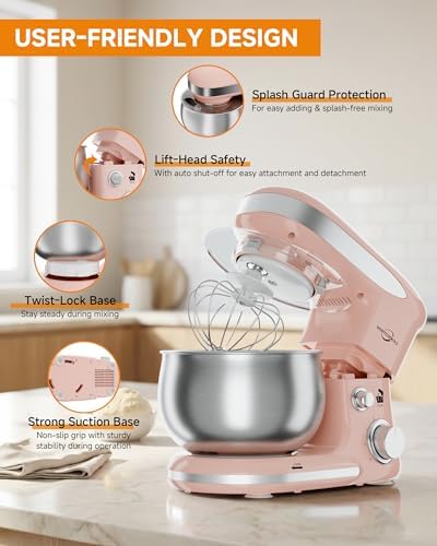 Stand Mixer 3.4QT Tilt-Head Pink Mixers 6+P Tilt-Head Speed