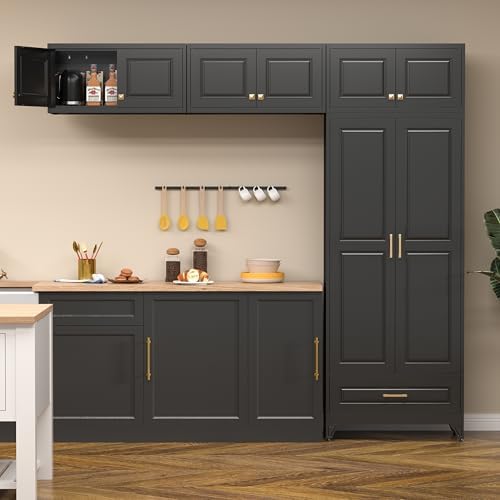 Polup Kitchen Pantry Cabinet, 90" Tall Metal Storage Cabinet with Doors