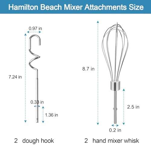 Hand Mixer Beaters Attachments for Hamilton Beach Mixer Beaters/Dough Hook