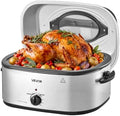VEVOR Electric Roaster Oven, 22 Qt 1450W, Turkey Roasting Pan, Viewing Lid