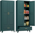 Polup 75" Metal Storage Cabinet, Tall Kitchen Pantry Cabinet with 1 Drawer