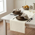 Solino Home 100% Pure Linen Table Runner Ivory Extra Long, Fete 14 x 120 in