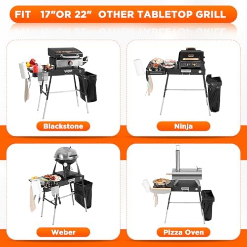 Outdoor Folding Grill Table, Adjustable Blackstone Griddle Stand