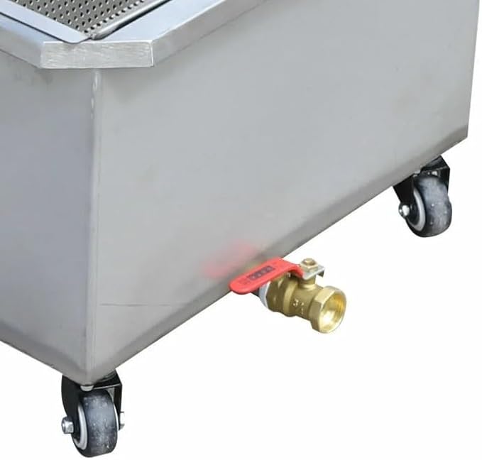 Mobile Fryer Filter Machine, 110V 550W 55L Portable Oil Filter Truck Cart Fryer Separator Oil Filtration System W/Oil Return Line for Restaurant Supermarket, Silver