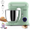 CEBORY 3-IN-1 Electric Stand Mixer, 6.5QT Bowl 660W 10-Speed Kitchen Mixer, Household Food Mixers include Dough Hook, Beater and Whisk, Bread Cake Mixer for Baking and Most Home Cooks, Agave Green