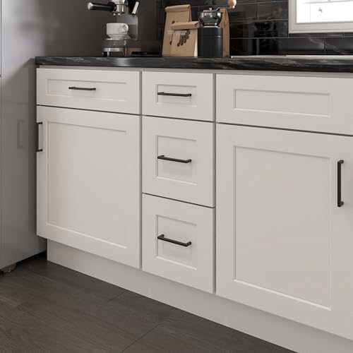 Furinno Shaker Drawer Base Kitchen Cabinet with 3-Drawers, White