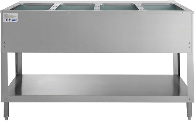 Kratos Commercial Electric Steam Table, 4 Well Stationary Hot Food Table, NSF Certified Food Warmer, 120V, 2000W (28W-111)