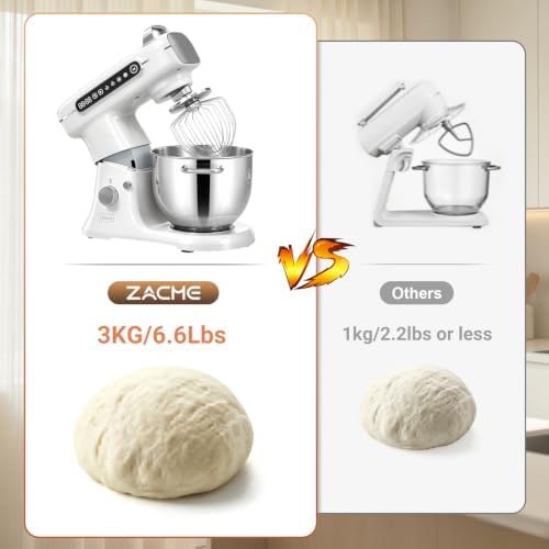 ZACME 8.5QT Commercial Stand Mixer 1000W with Aluminum Die Casting Meets the Standard of NSF/ANSI 8-2023, 11 Speeds Electric Stand Mixer, Tilt-Head Dough Mixer with Bowl, Dough Hook, Whisk and Beater