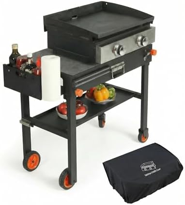 Grill Table for Blackstone Griddle 22 and 17 Inch, Grill Carts and 22 inch Griddle Cover, Foldable Quickly Blackstone Stand Suitable for Travel/Camping and Outdoor Meals