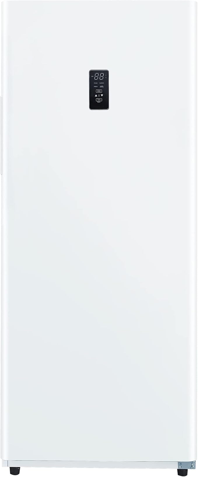 Hamilton Beach HZ4941 14 cu ft Upright Convertible Fridge/Freezer-Frost Free-Reversible Door-Removable Glass Shelves-LED Interior Light, White