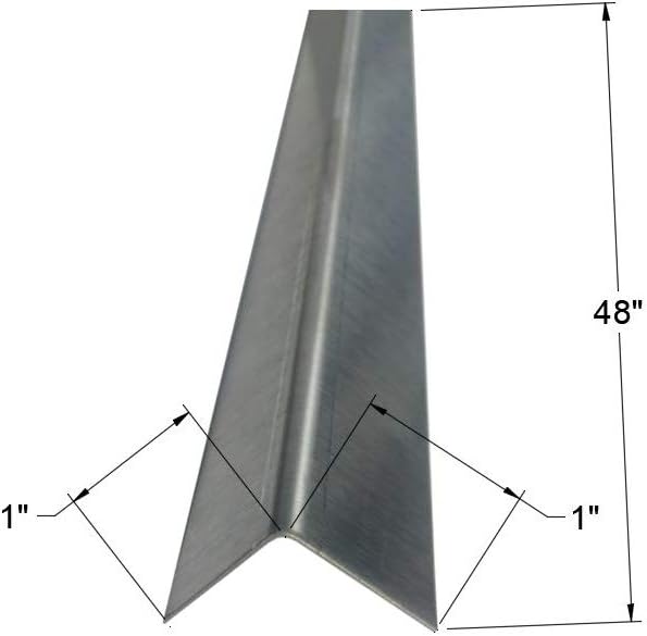 Brushed 304 Stainless Steel Corner Guards, 48" Wall Protectors, 20ga & 16ga, Available in 1/2" to 4", Multi-Pack Options (1, 2, 5, or 10) (2, 1 x 1, 20ga, No Hug Edges)