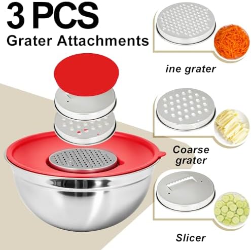 7-Speed Electric Hand Mixer,4 Large Stainless Steel Mixing Bowls Set