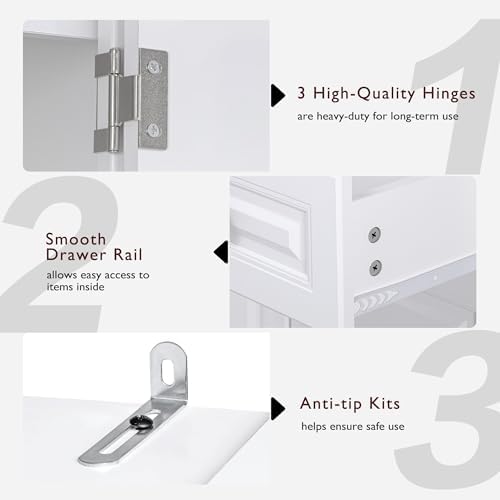 Merax 71" Kitchen Pantry Cabinet with Pull Out Organizers, White