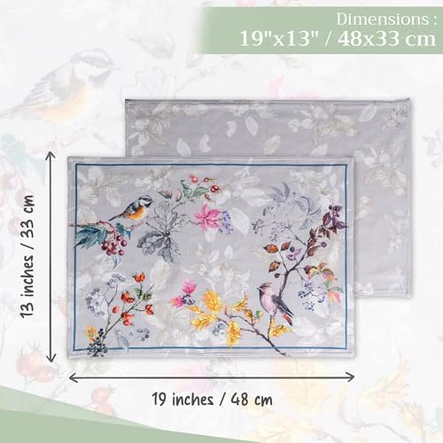 Maison d' Hermine Placemats Set of 4 Reusable 100% Cotton (13"x19")